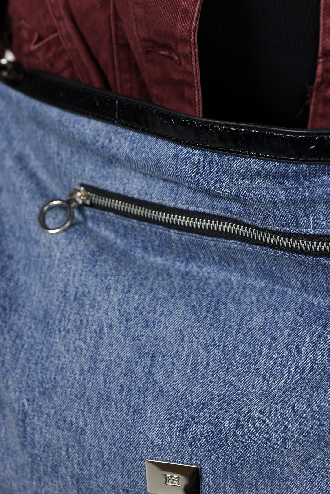 תיק כותנה בצבע ג'ינס עם רוכסן Rock Denim Bag 