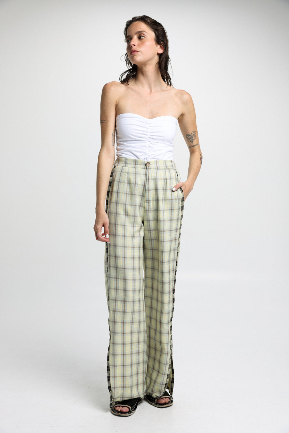 Buni Yellow squares Long Bottoms
