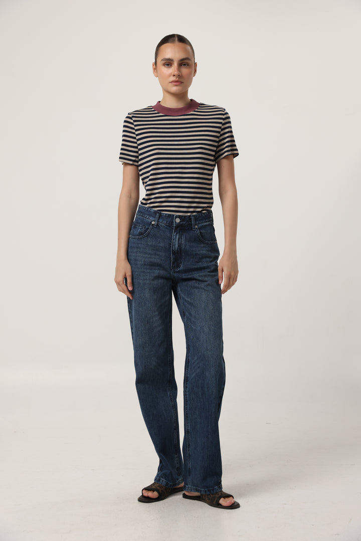 Rebasically Navy Stripes T-Shirt