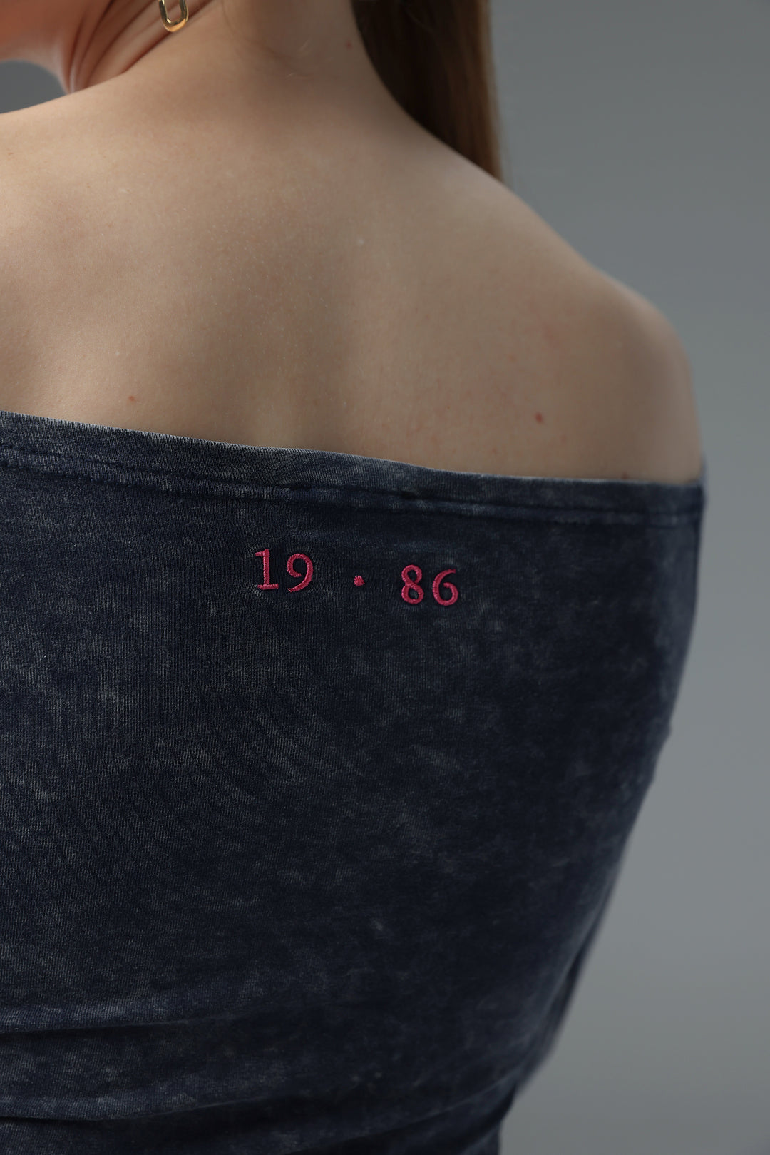 Daniela's Washed Blue Off Shoulder Bodysuit