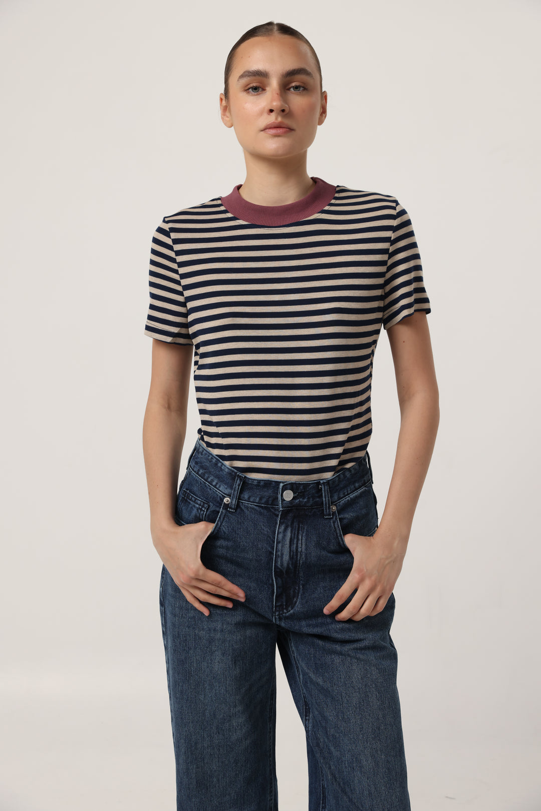 Rebasically Navy Stripes T-Shirt