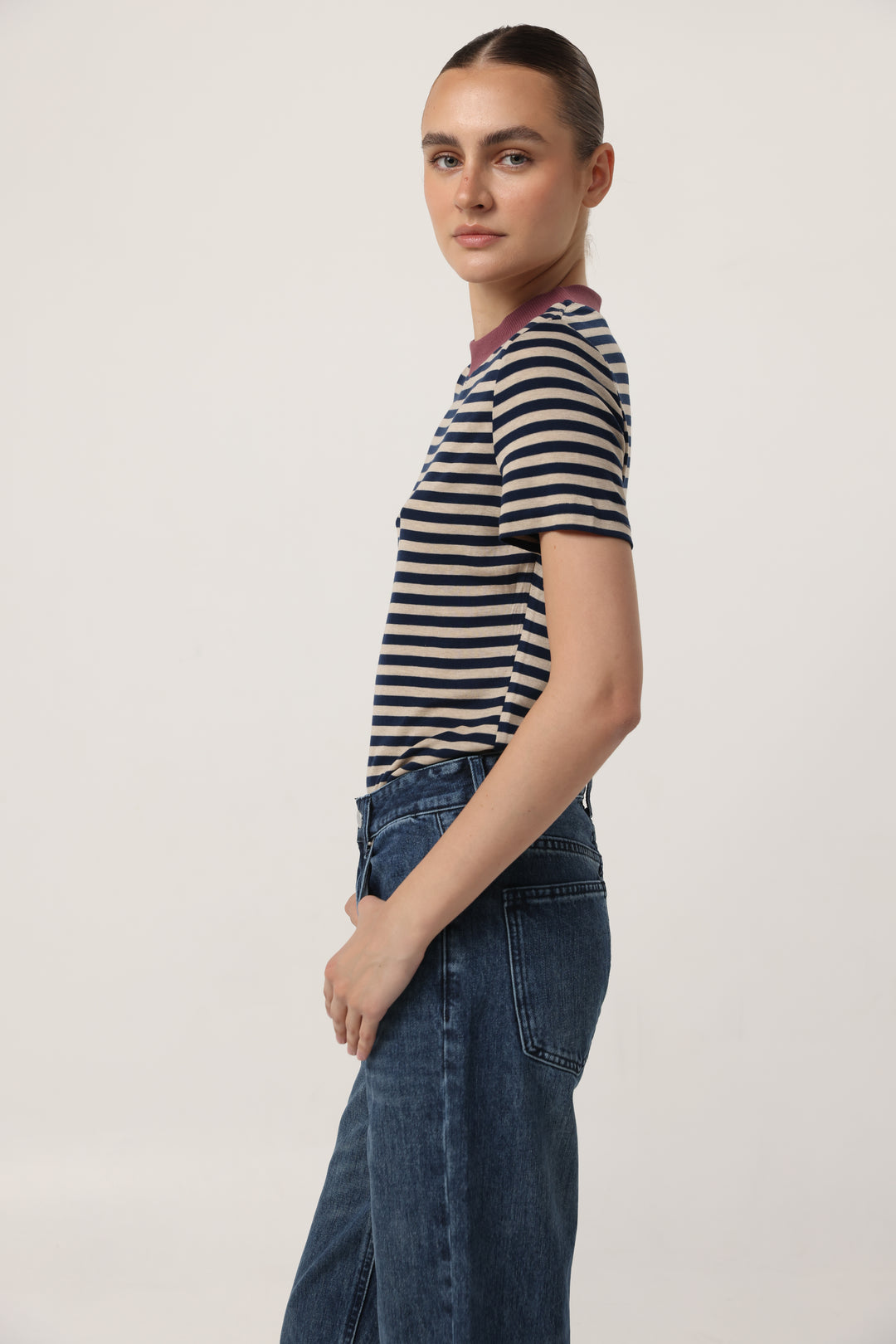 Rebasically Navy Stripes T-Shirt