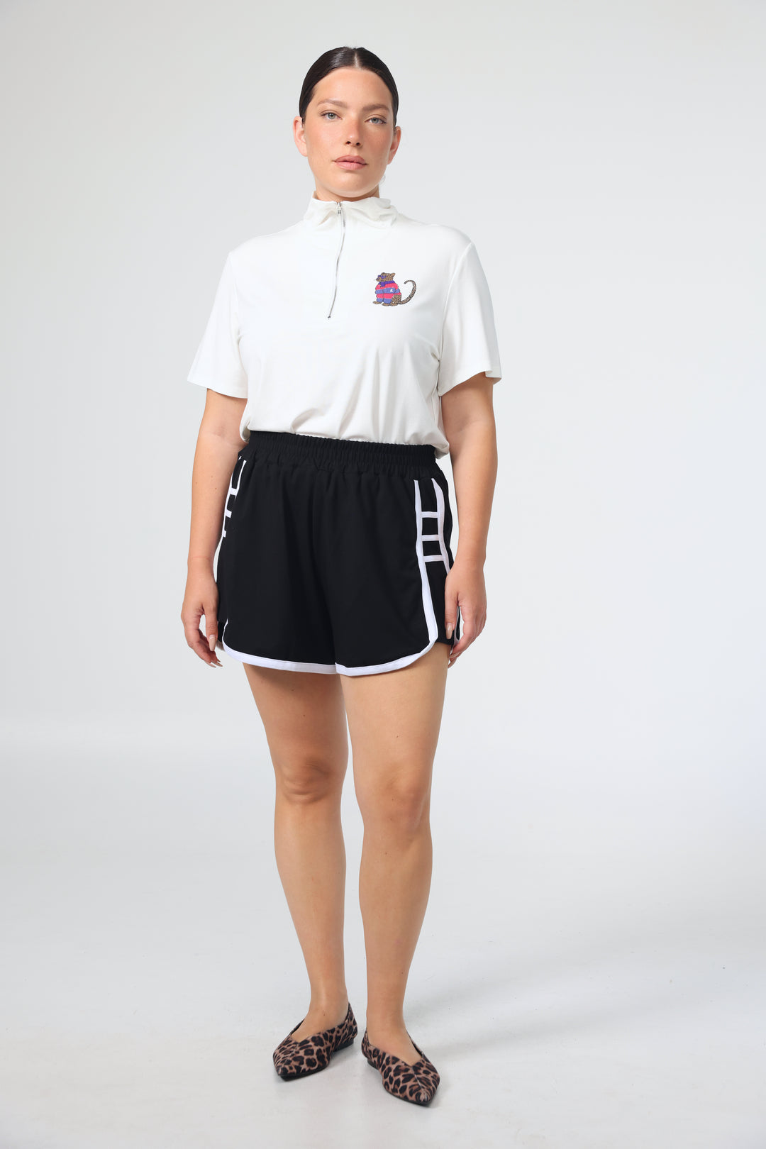 Leo Cream Zipper Polo