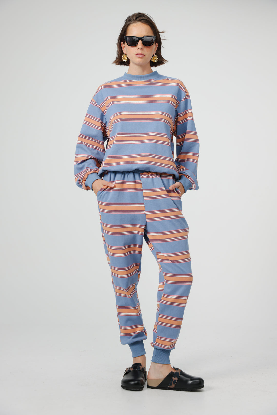 Bestie Blue Striped Sweatshirt