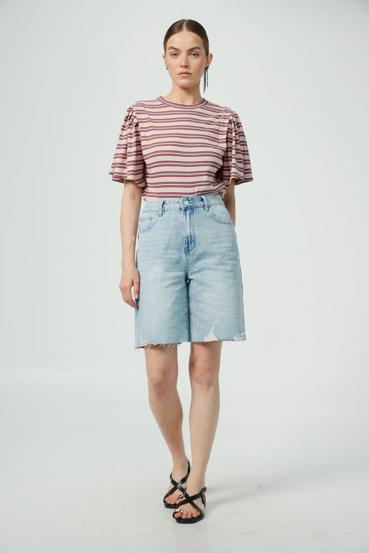 First Beige Stripes T-Shirt