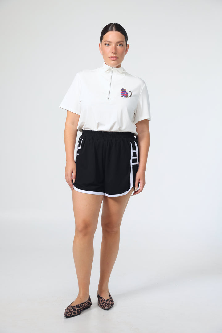 Leo Cream Zipper Polo