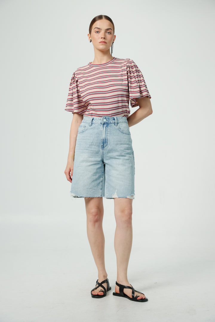 First Beige Stripes T-Shirt