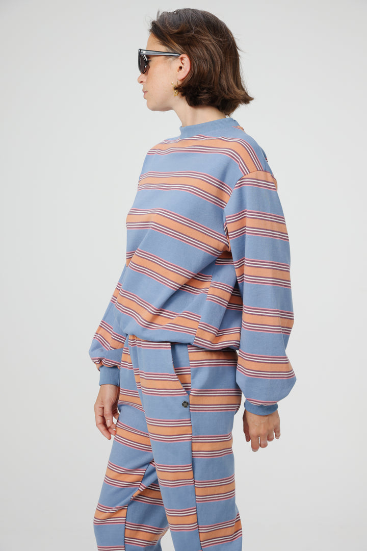 Bestie Blue Striped Sweatshirt