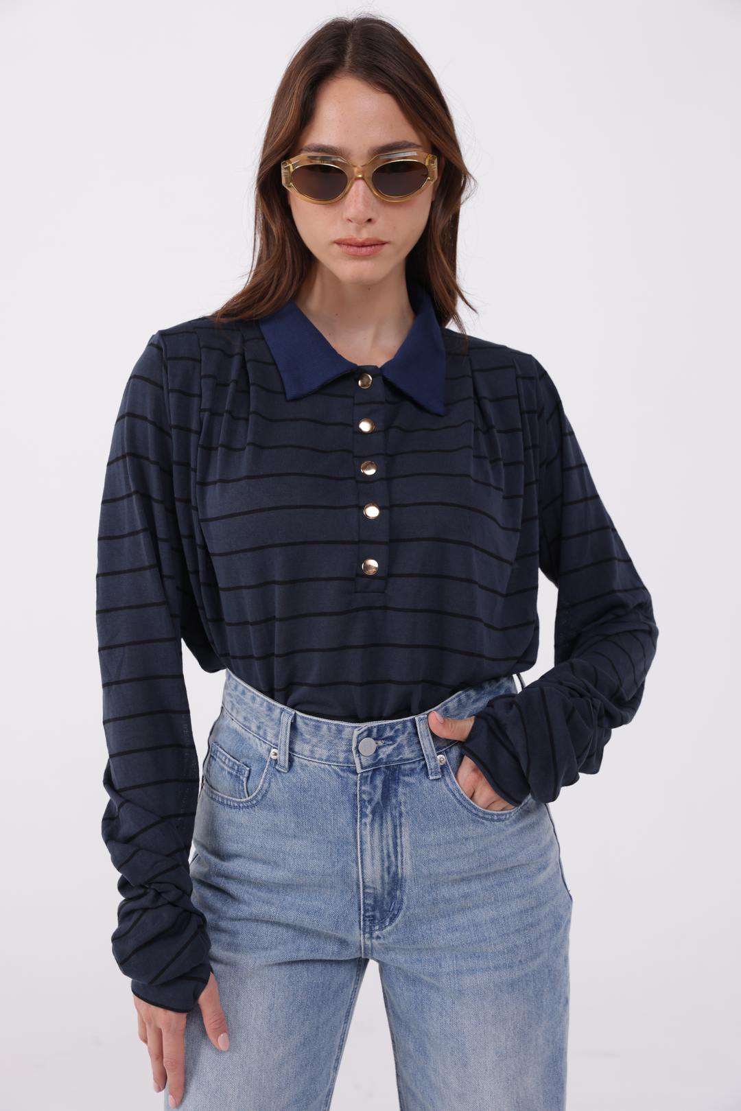 Poenta Navy Striped Polo