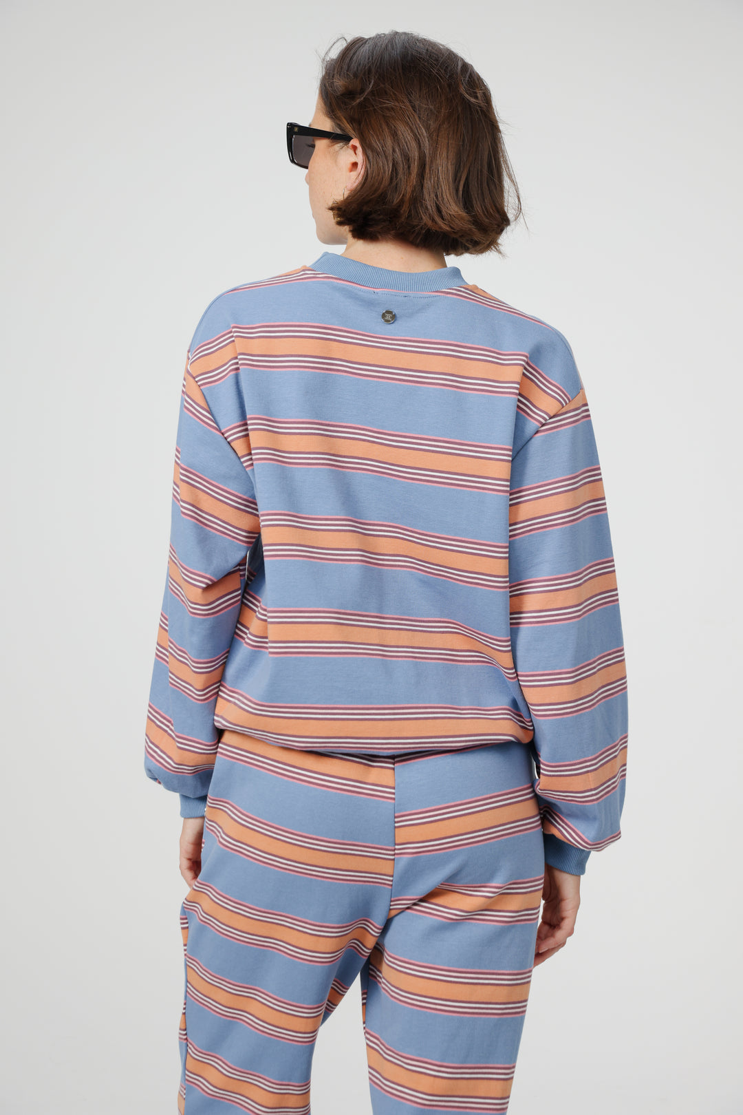 Bestie Blue Striped Sweatshirt