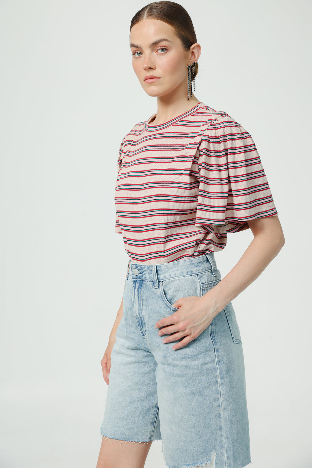 First Beige Stripes T-Shirt