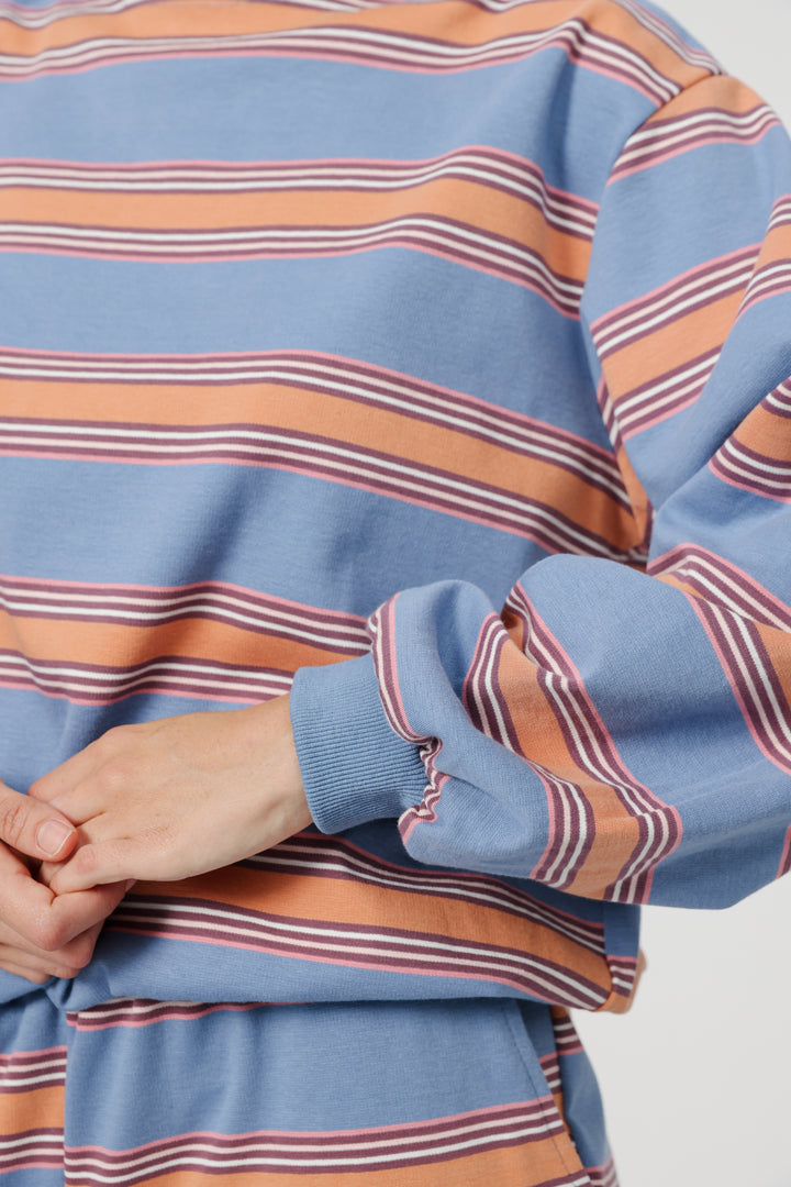 Bestie Blue Striped Sweatshirt