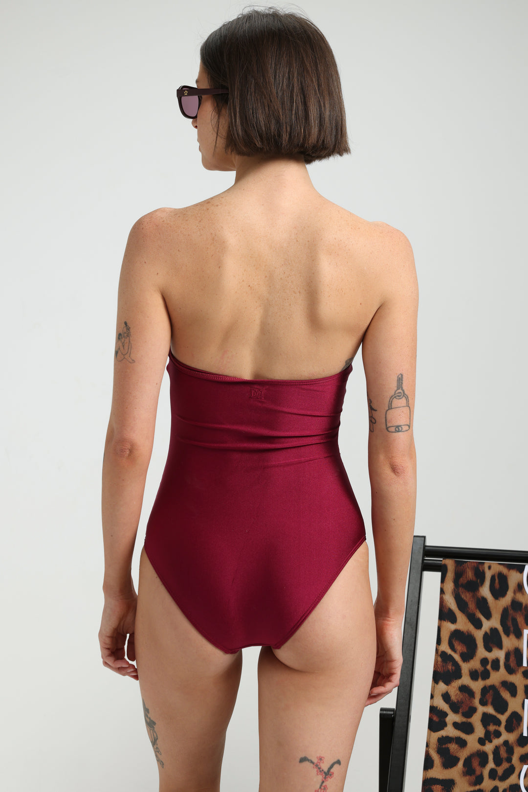 Impressionism Wine/Pink Swimsuit