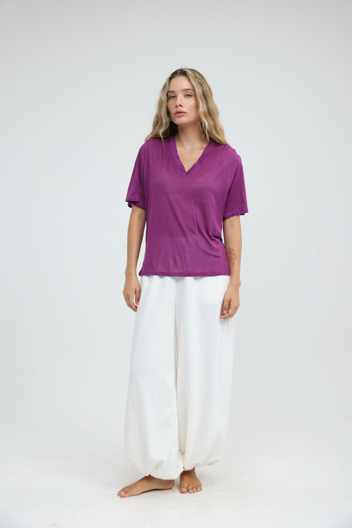 Clean57 Purple V T-Shirt