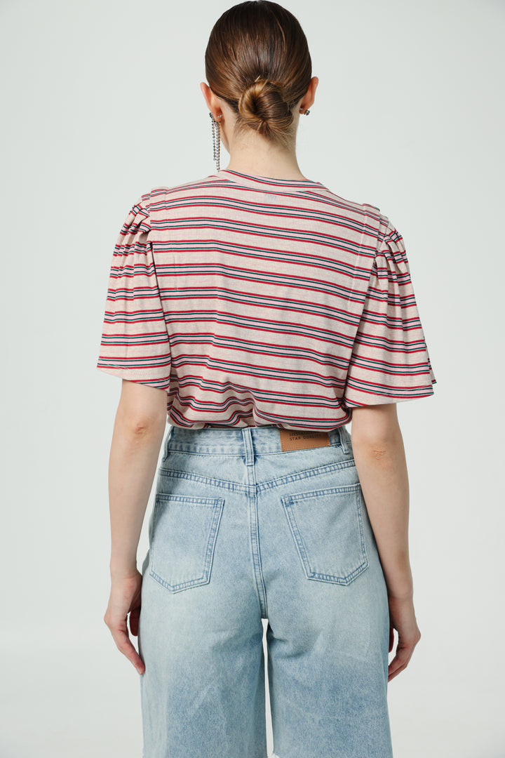 First Beige Stripes T-Shirt