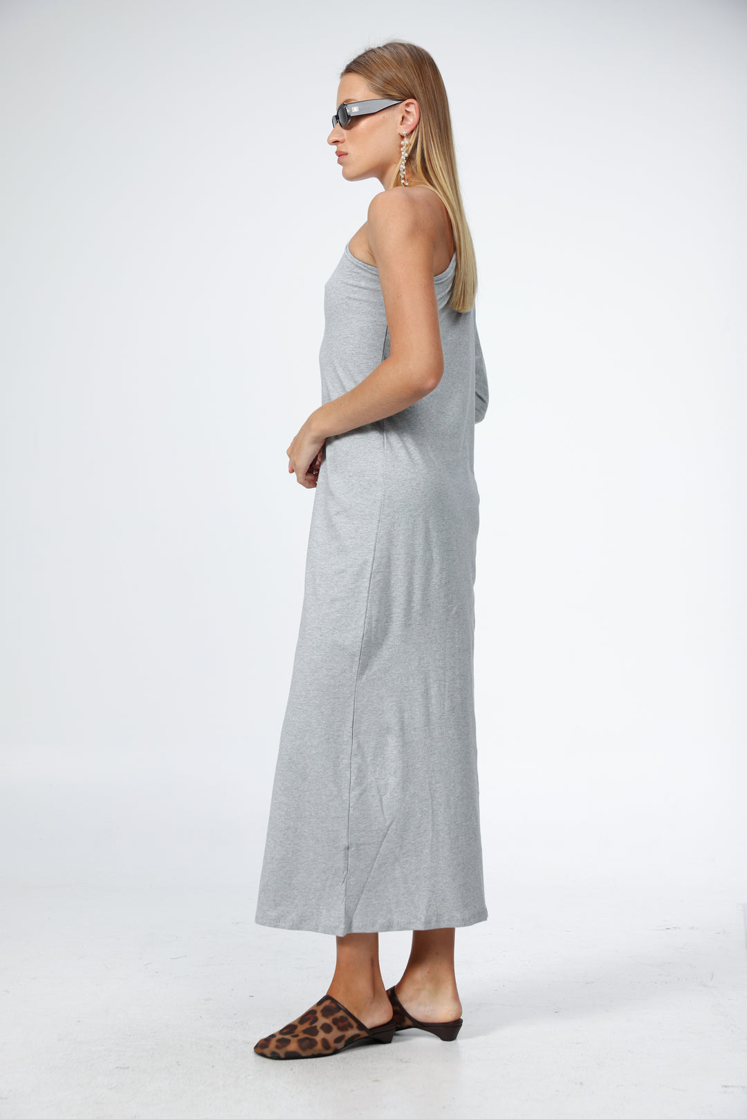 Grey One Shoulder Dress