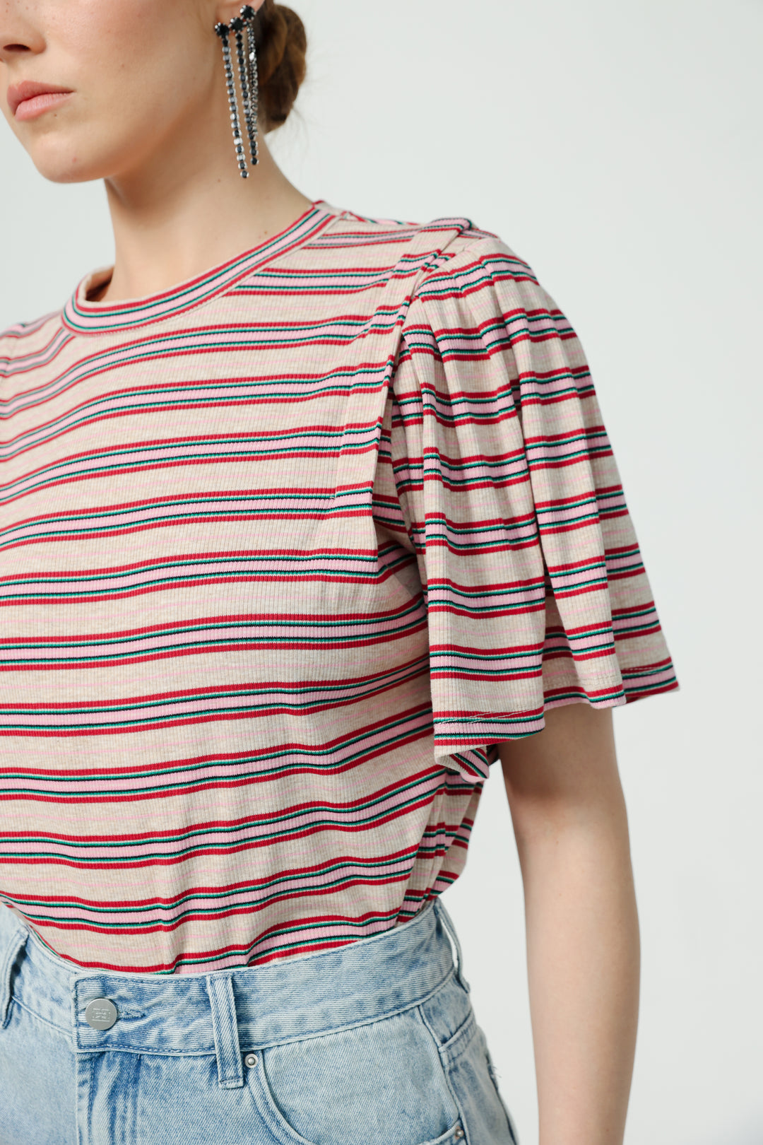 First Beige Stripes T-Shirt