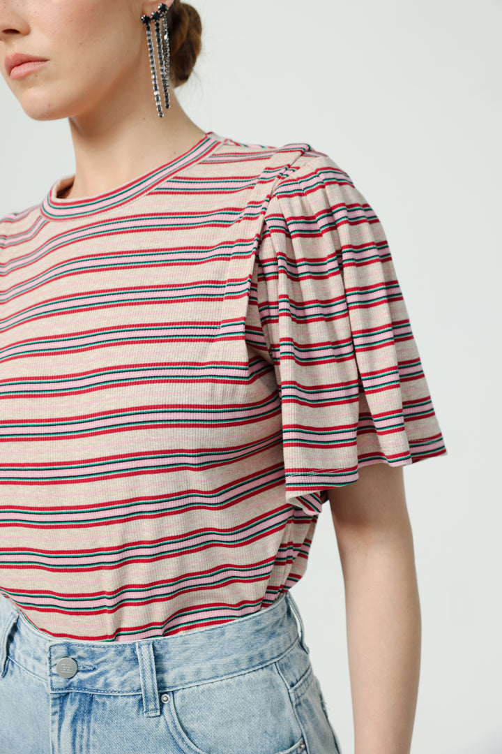 First Beige Stripes T-Shirt