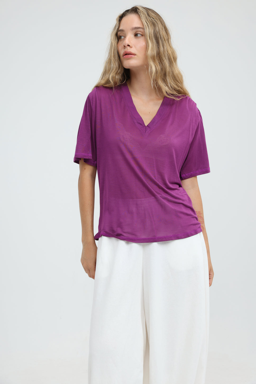 Clean57 Purple V T-Shirt