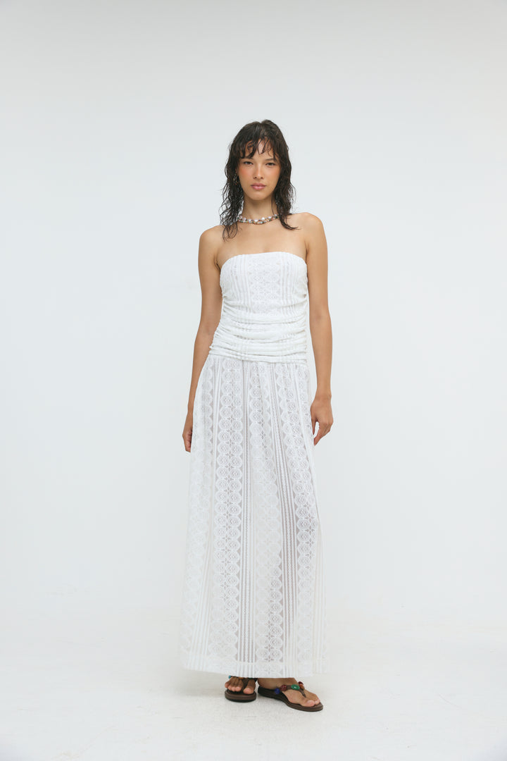 Santorini White Lace Dress