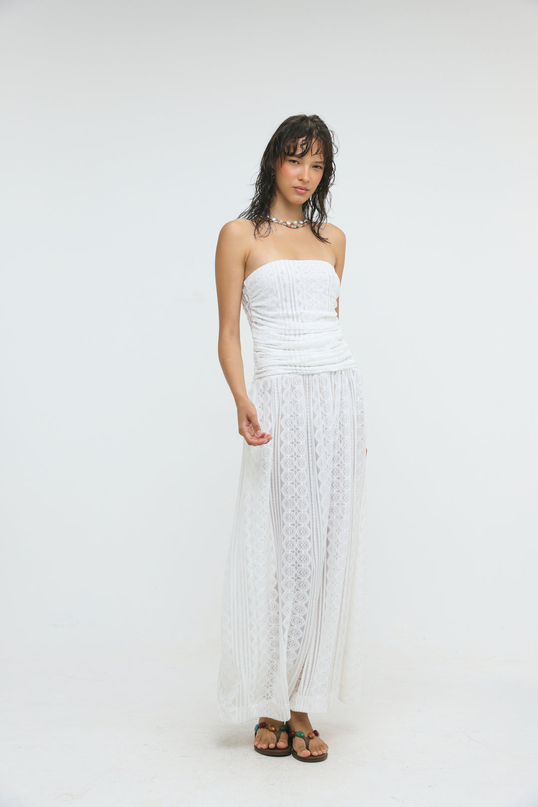 Santorini White Lace Dress