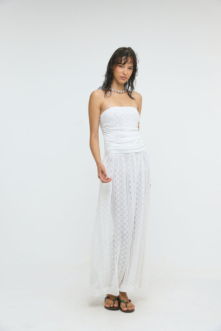 Santorini White Lace Dress