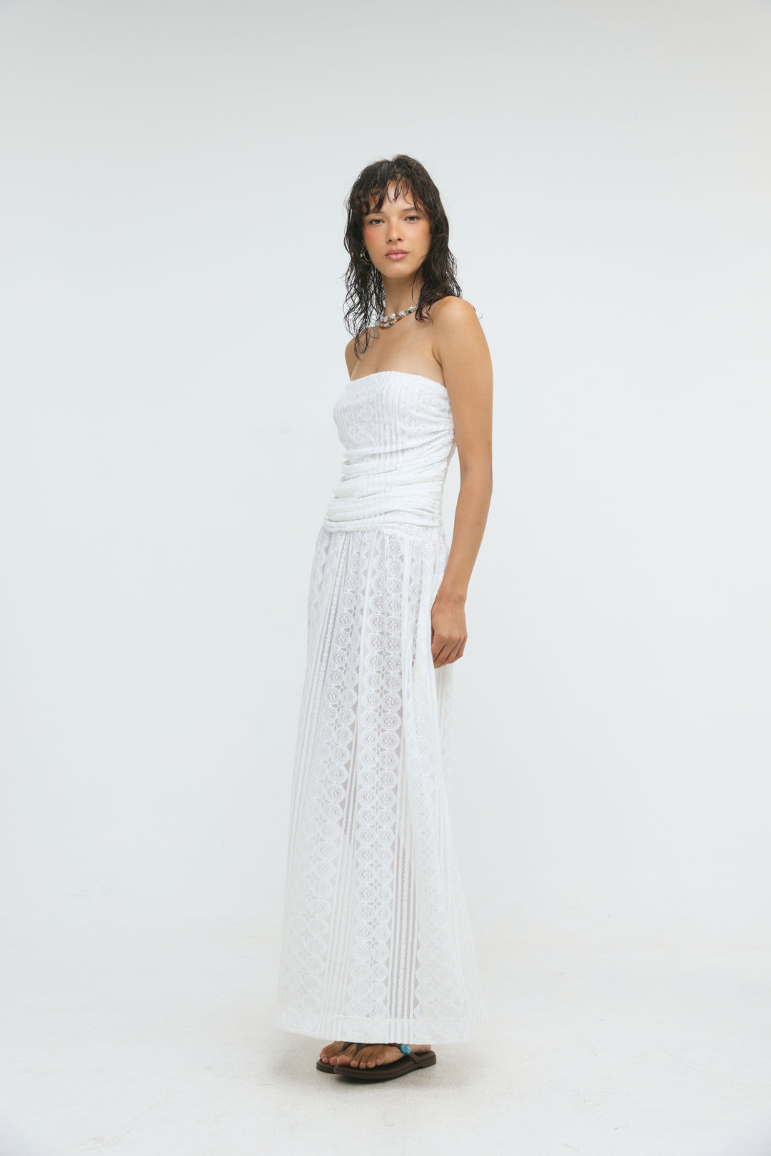 Santorini White Lace Dress