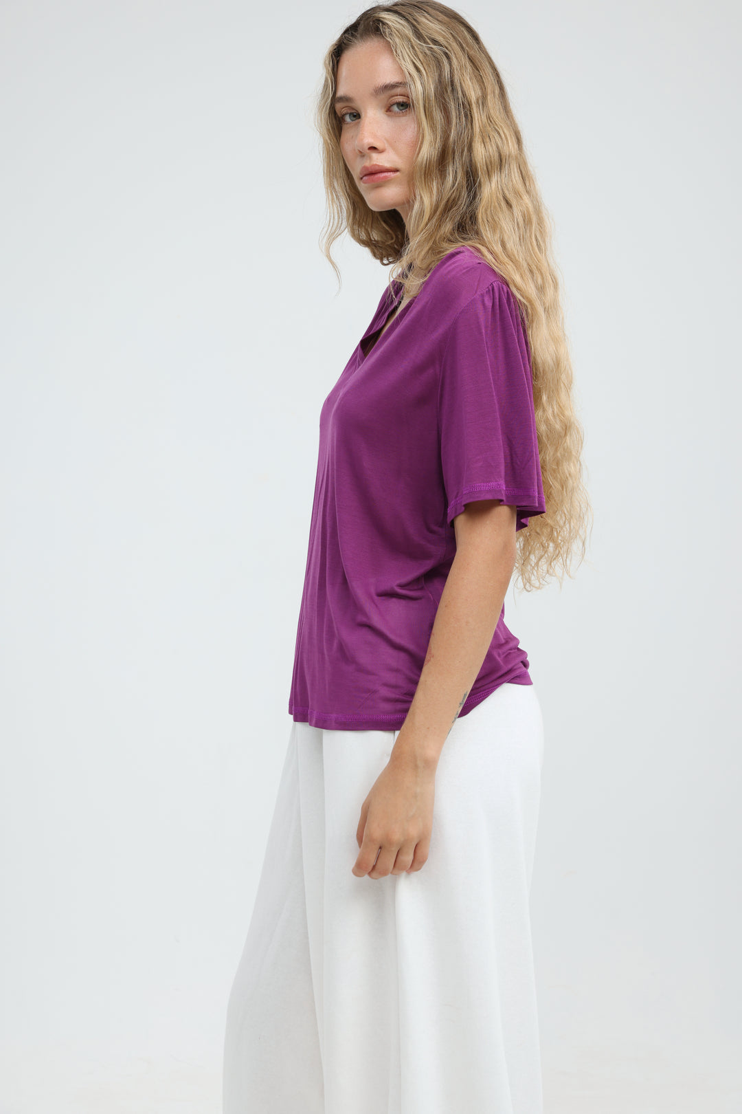 Clean57 Purple V T-Shirt