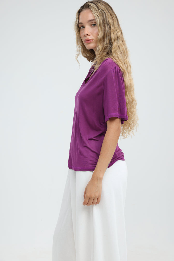 Clean57 Purple V T-Shirt