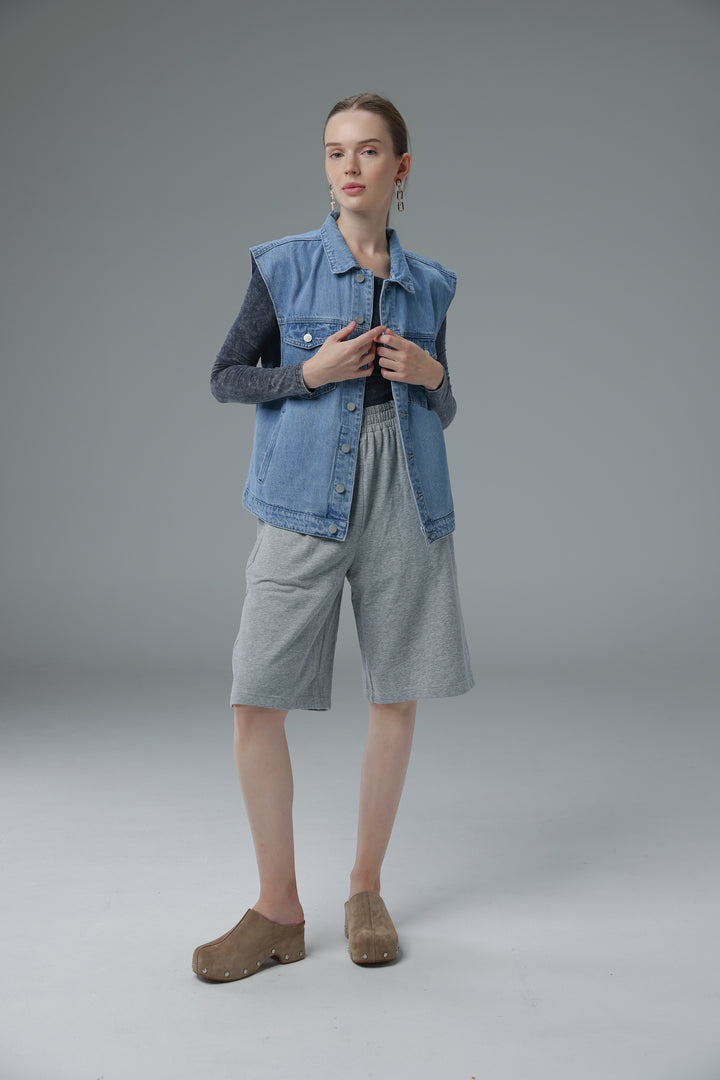 Daniela's Light Blue Embroidered Denim Vest