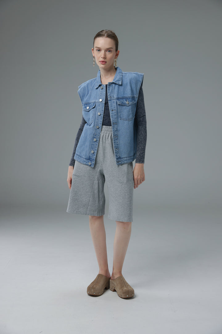 Daniela's Light Blue Embroidered Denim Vest