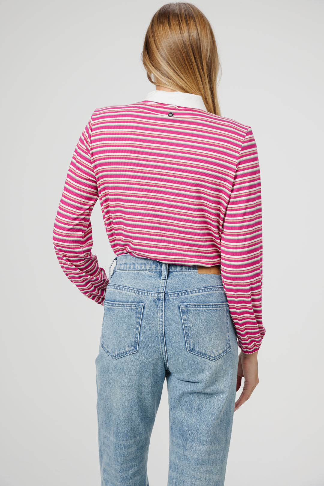 Forward Pink Striped Padded Polo