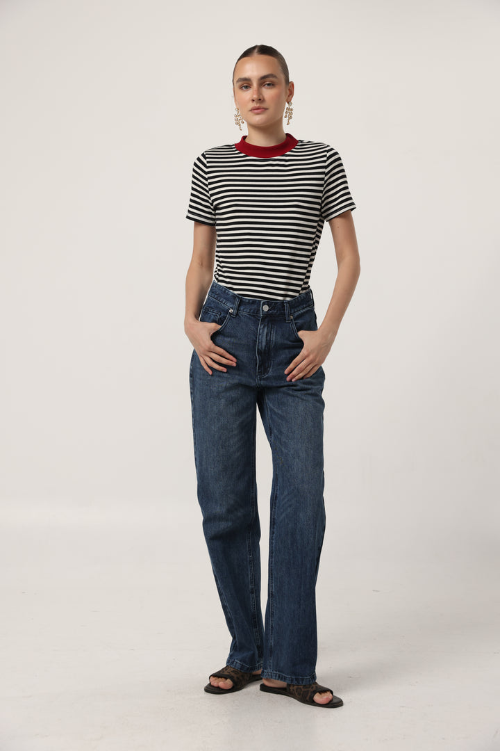Rebasically Black Stripes T-Shirt