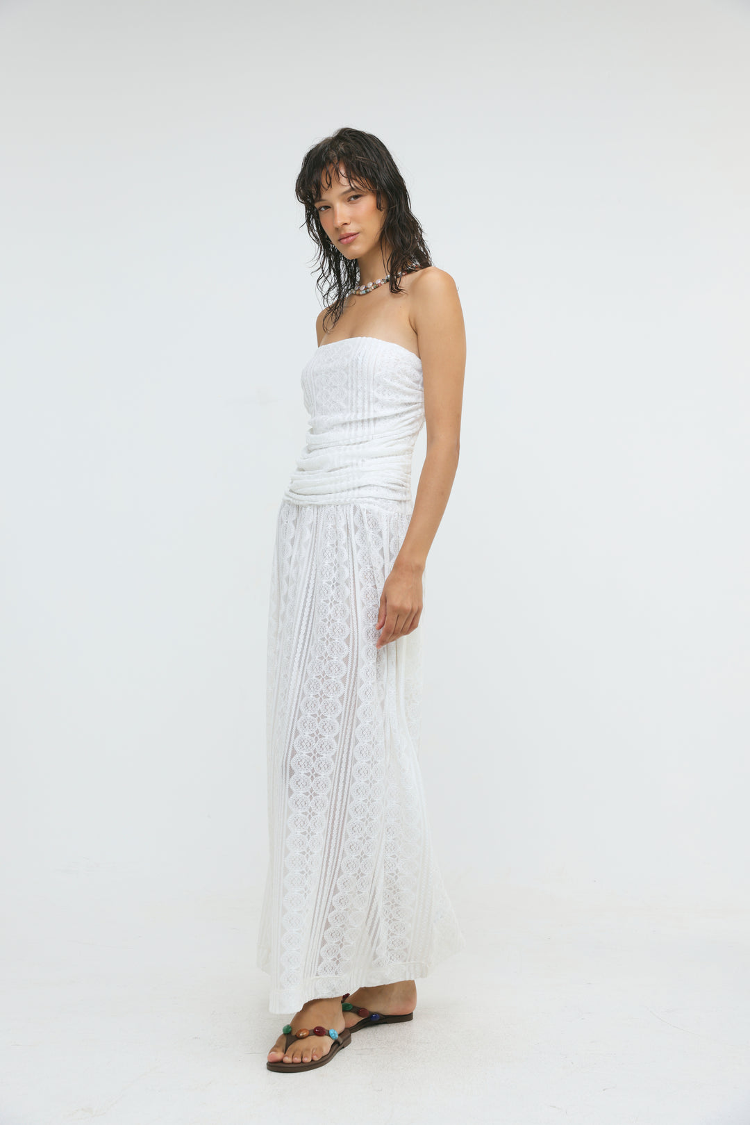 Santorini White Lace Dress