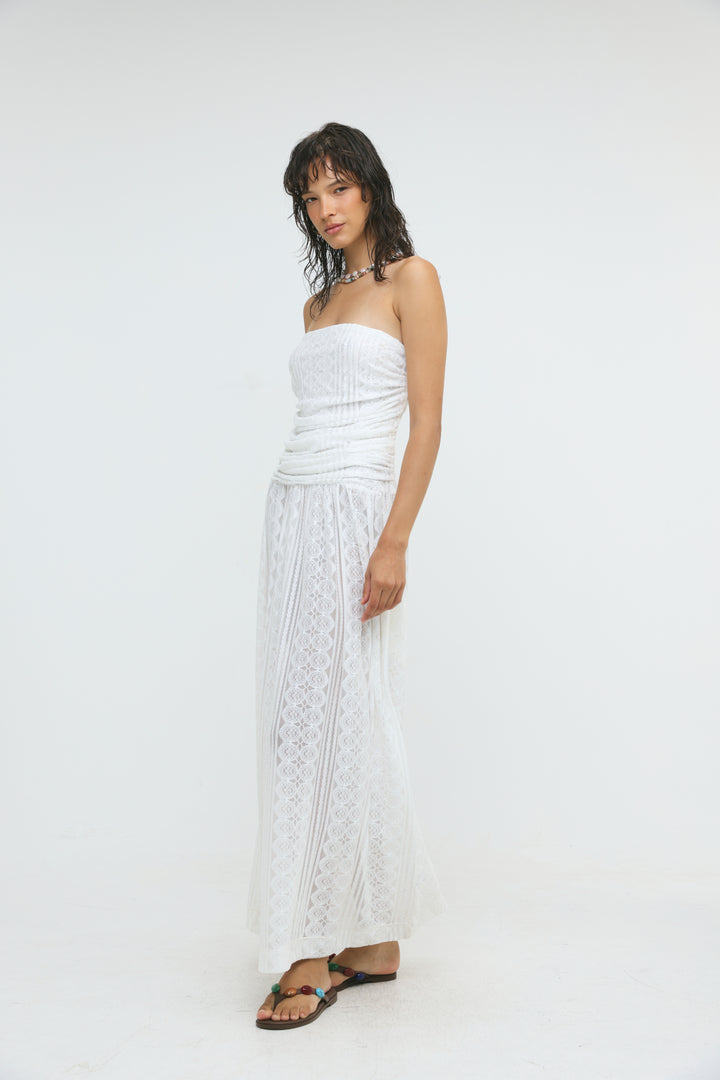Santorini White Lace Dress