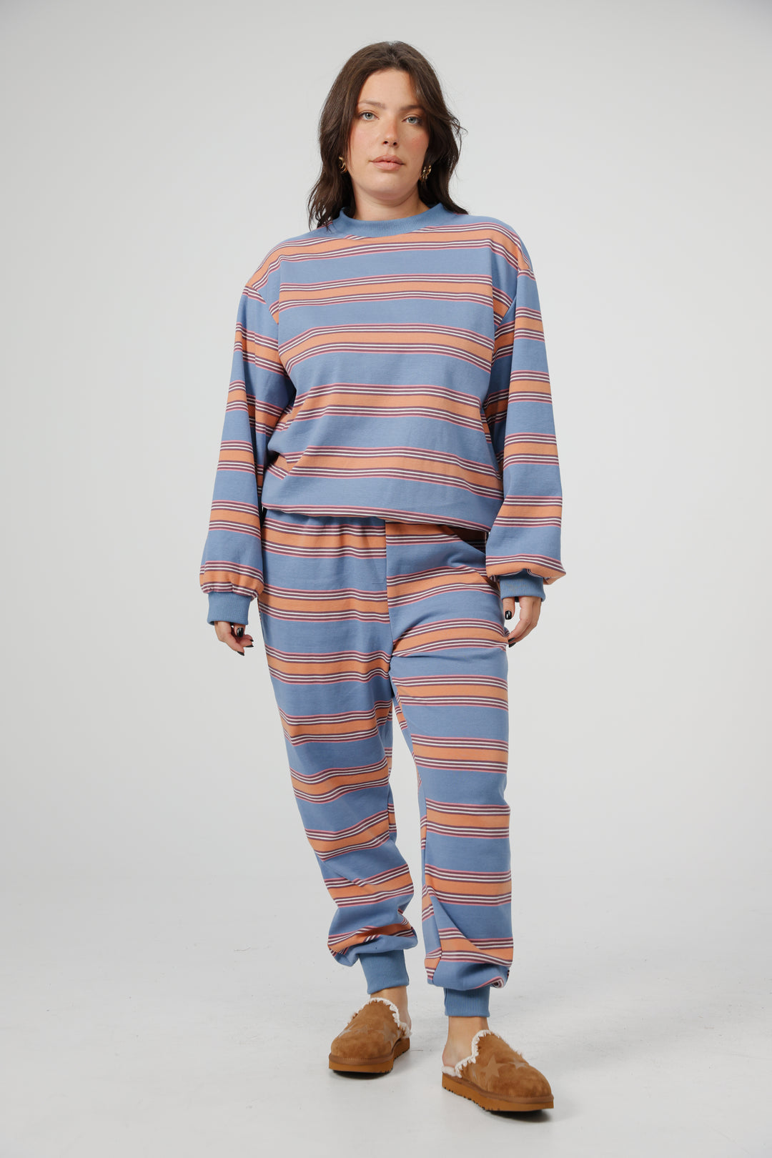 Bestie Blue Striped Sweatshirt