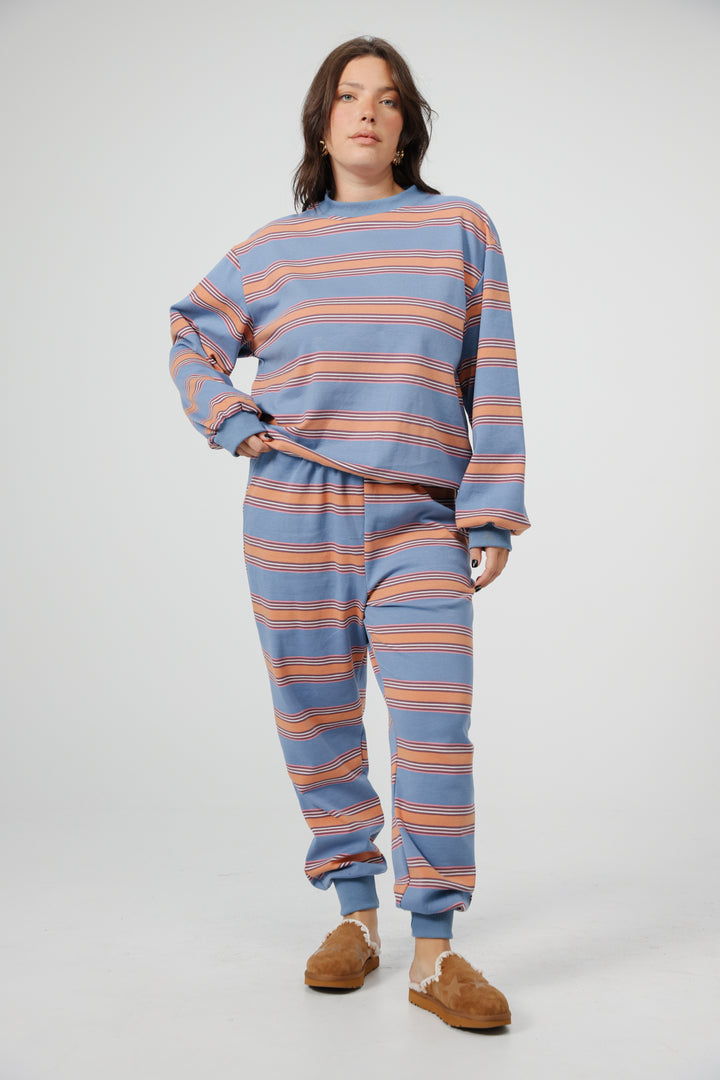 Bestie Pink Striped Sweatshirt
