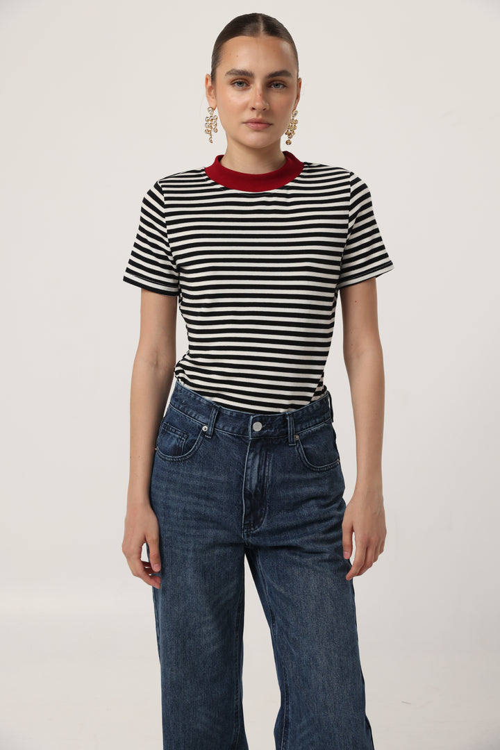 Rebasically Black Stripes T-Shirt