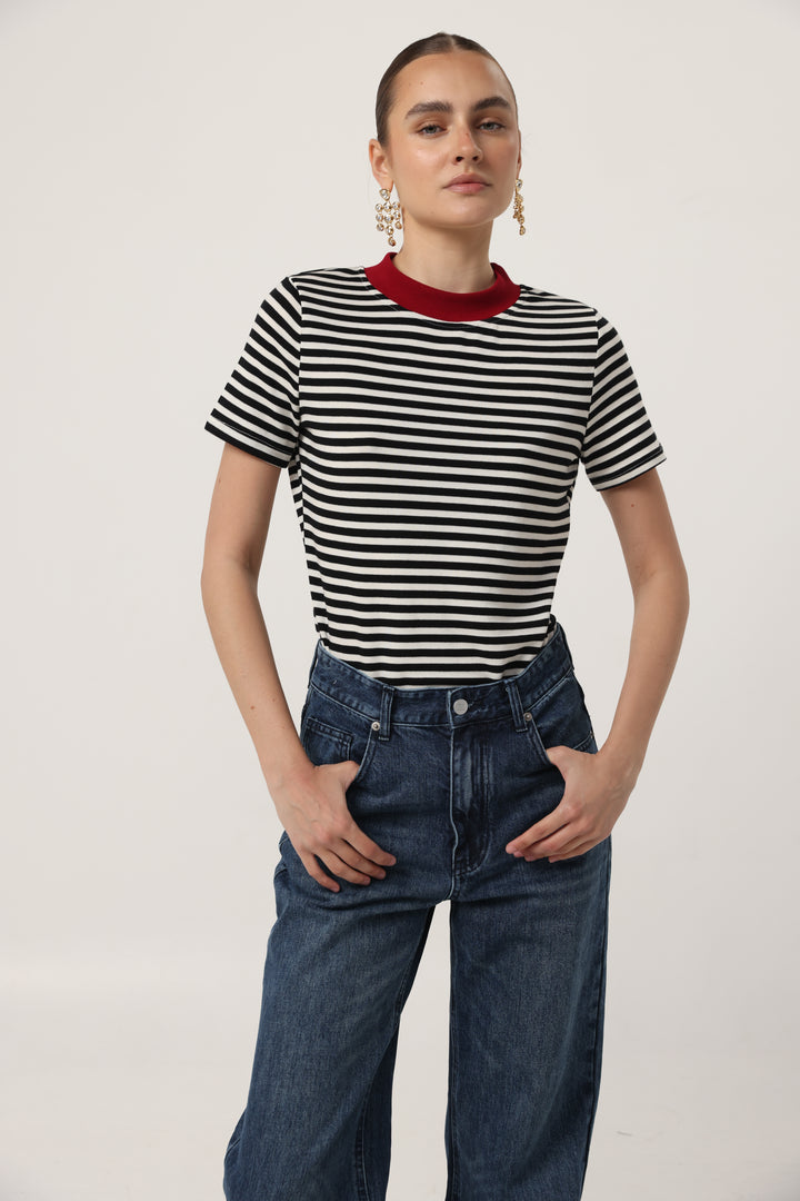 Rebasically Black Stripes T-Shirt