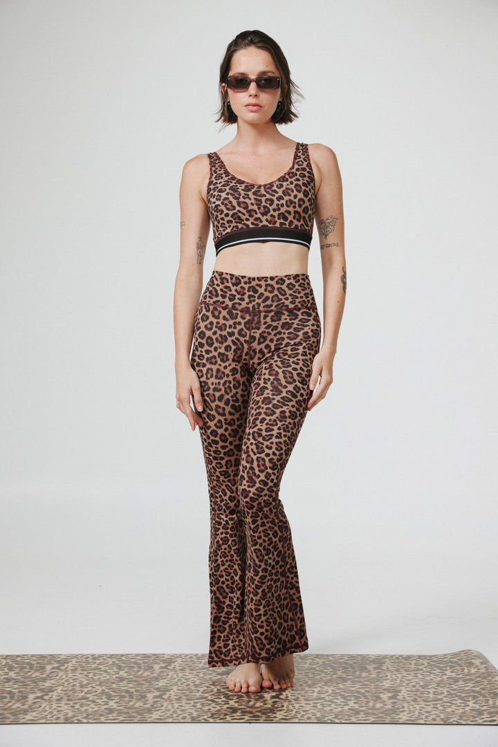 Hershko Leopard Flared Leggings