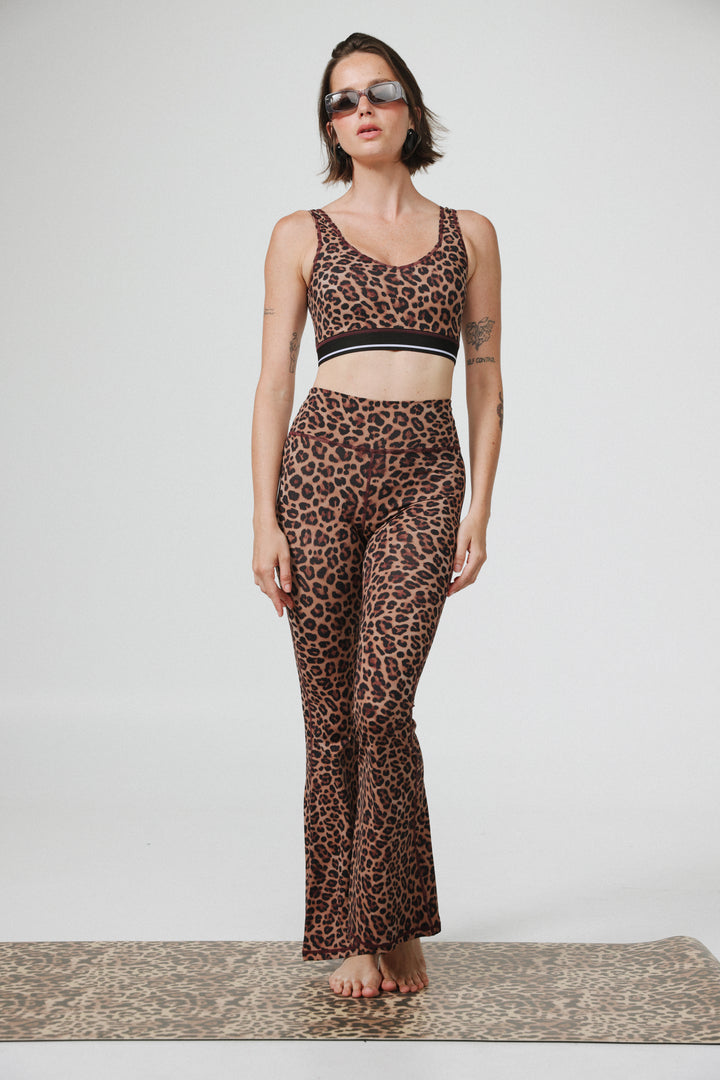 Hershko Leopard Flared Leggings