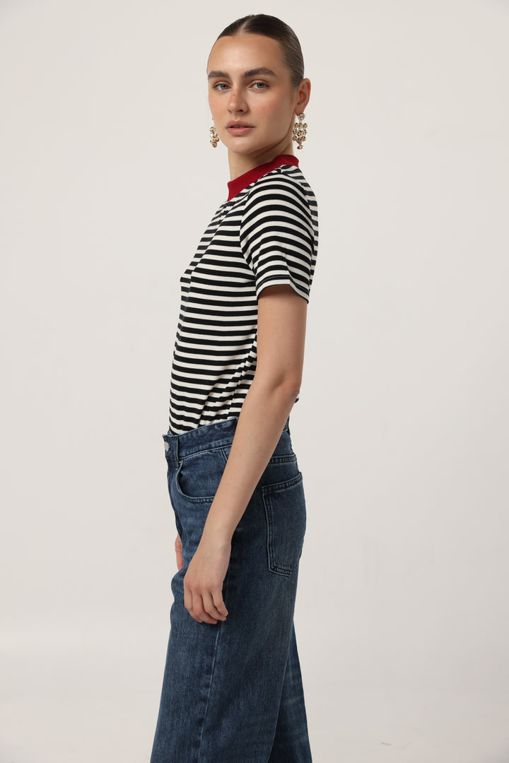 Rebasically Black Stripes T-Shirt