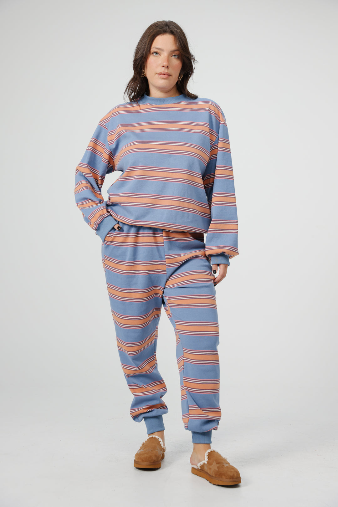 Bestie Pink Striped Joggers