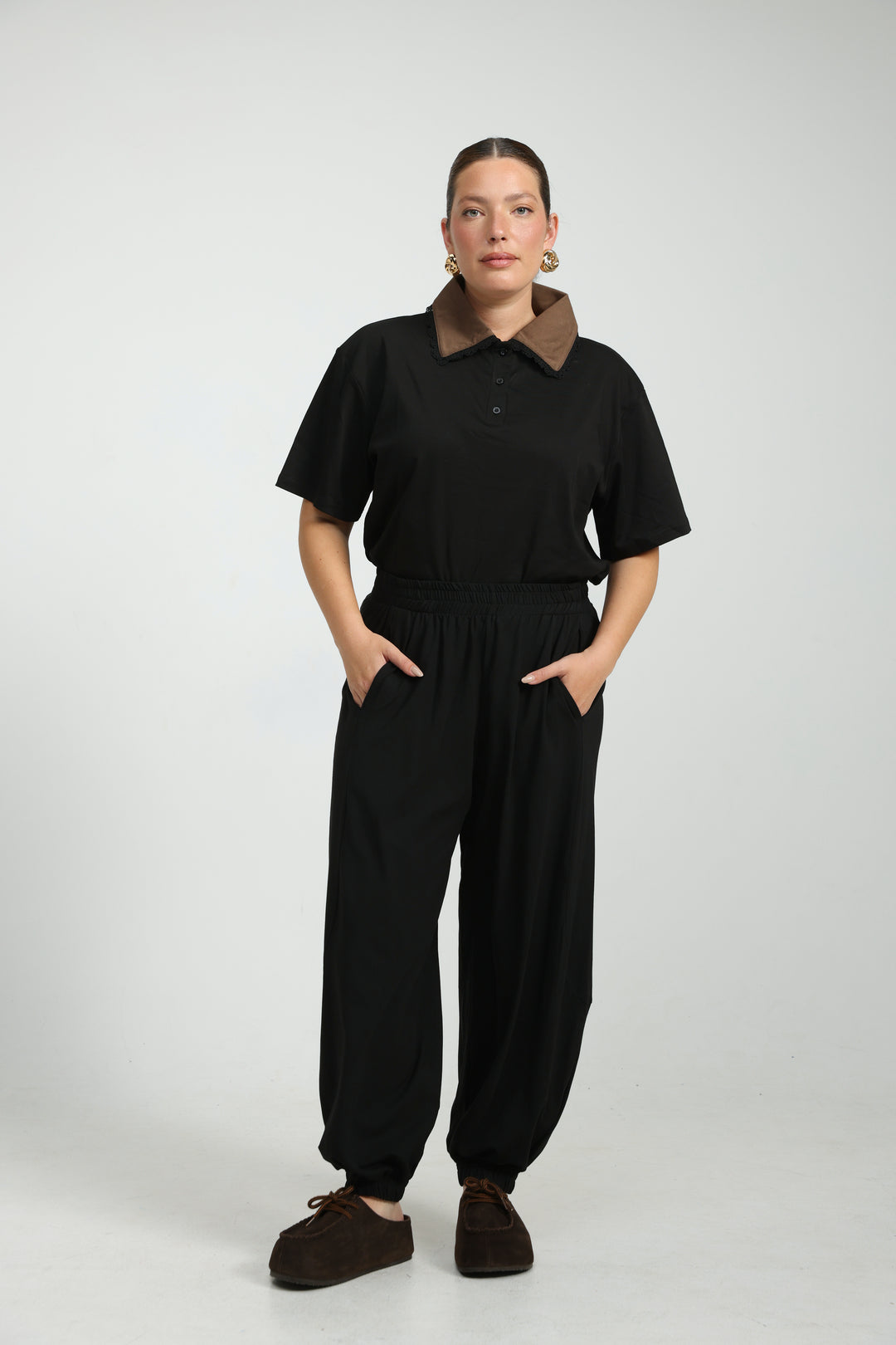 Caring Black Joggers