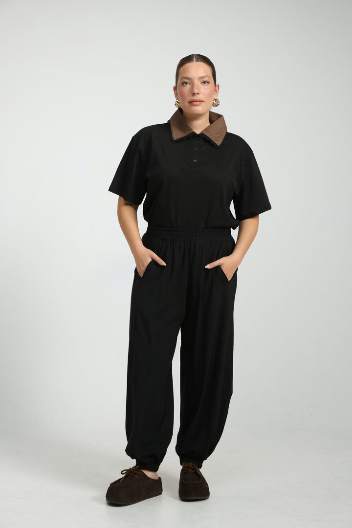 Caring Black Joggers