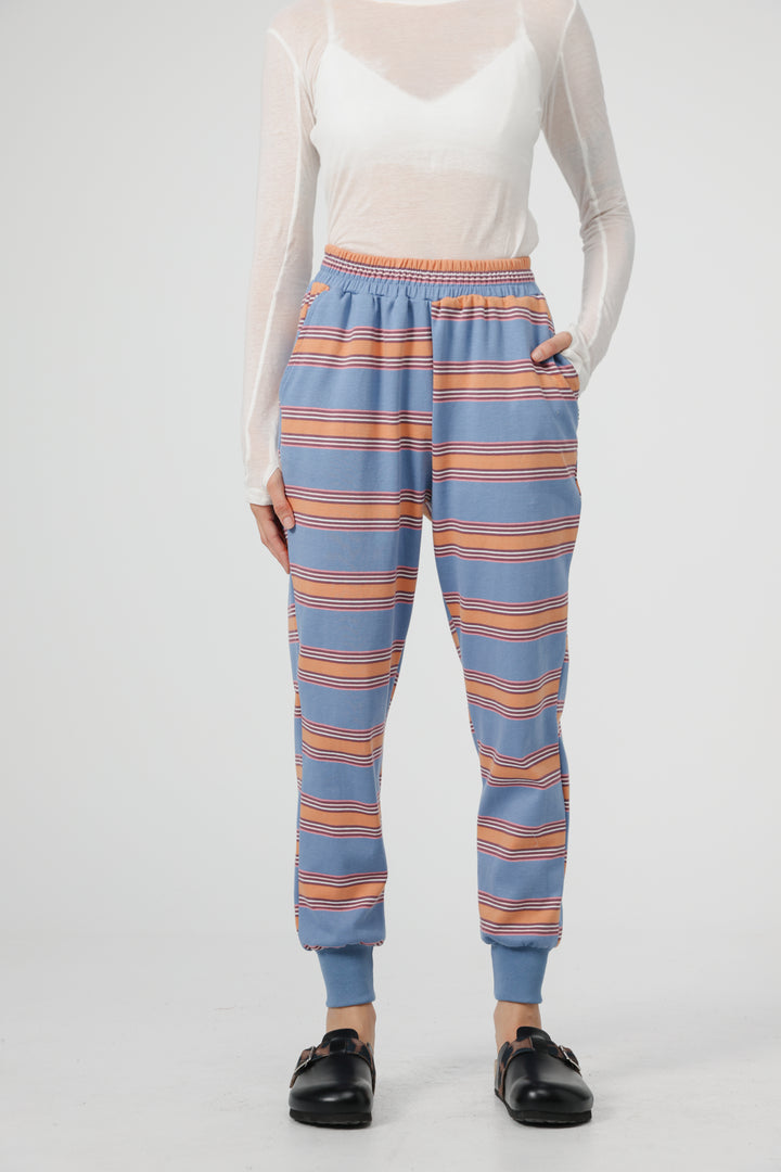Bestie Blue Striped Joggers