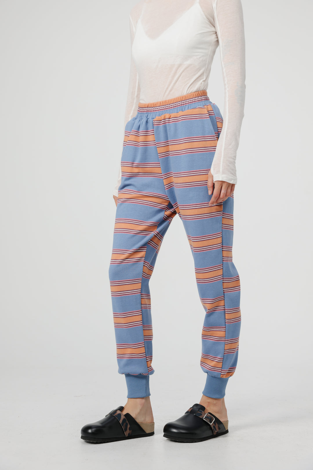 Bestie Blue Striped Joggers