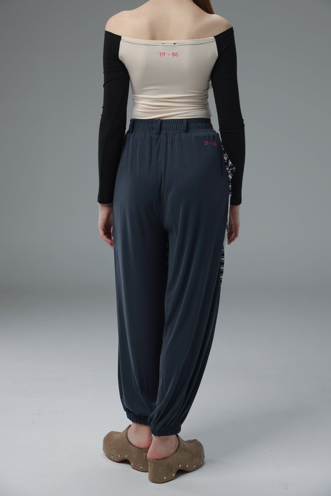 Daniela's Navy/Stripes Mix Joggers