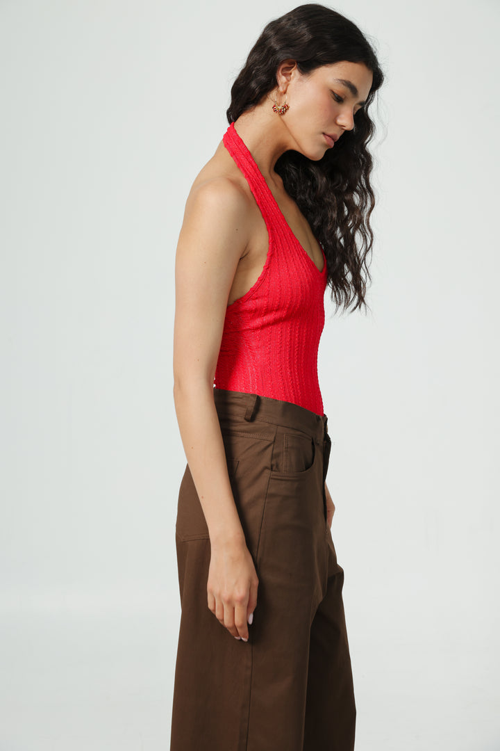 Believe Red Bodysuit