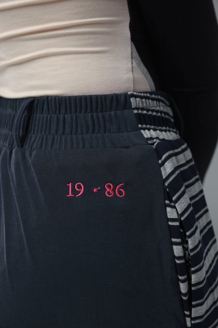 Daniela's Navy/Stripes Mix Joggers